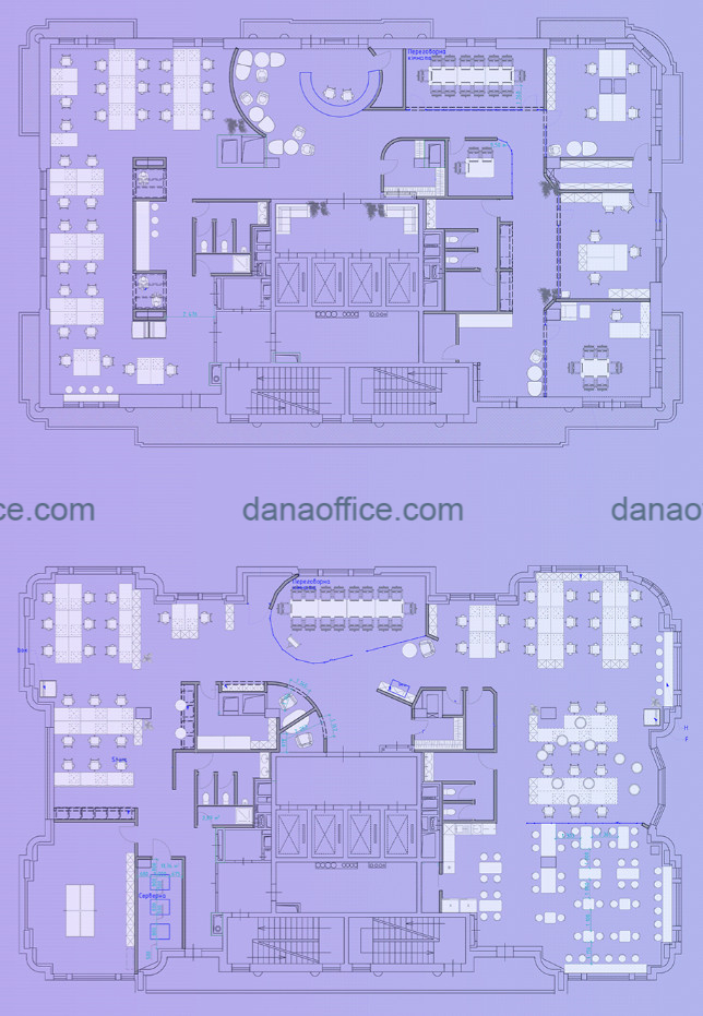 Mặt bằng thiết kế bố trí công năng nội thất văn phòng làm việc