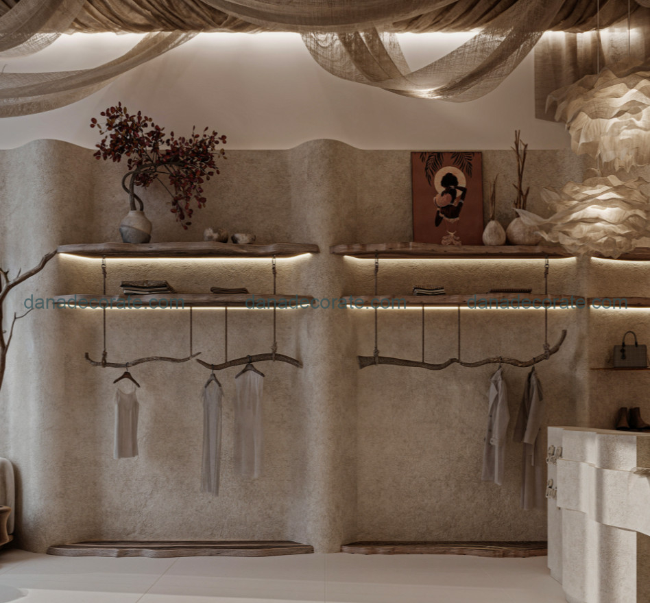 Thiết kế thi công nội thất cửa hàng quần áo nữ trọn gói