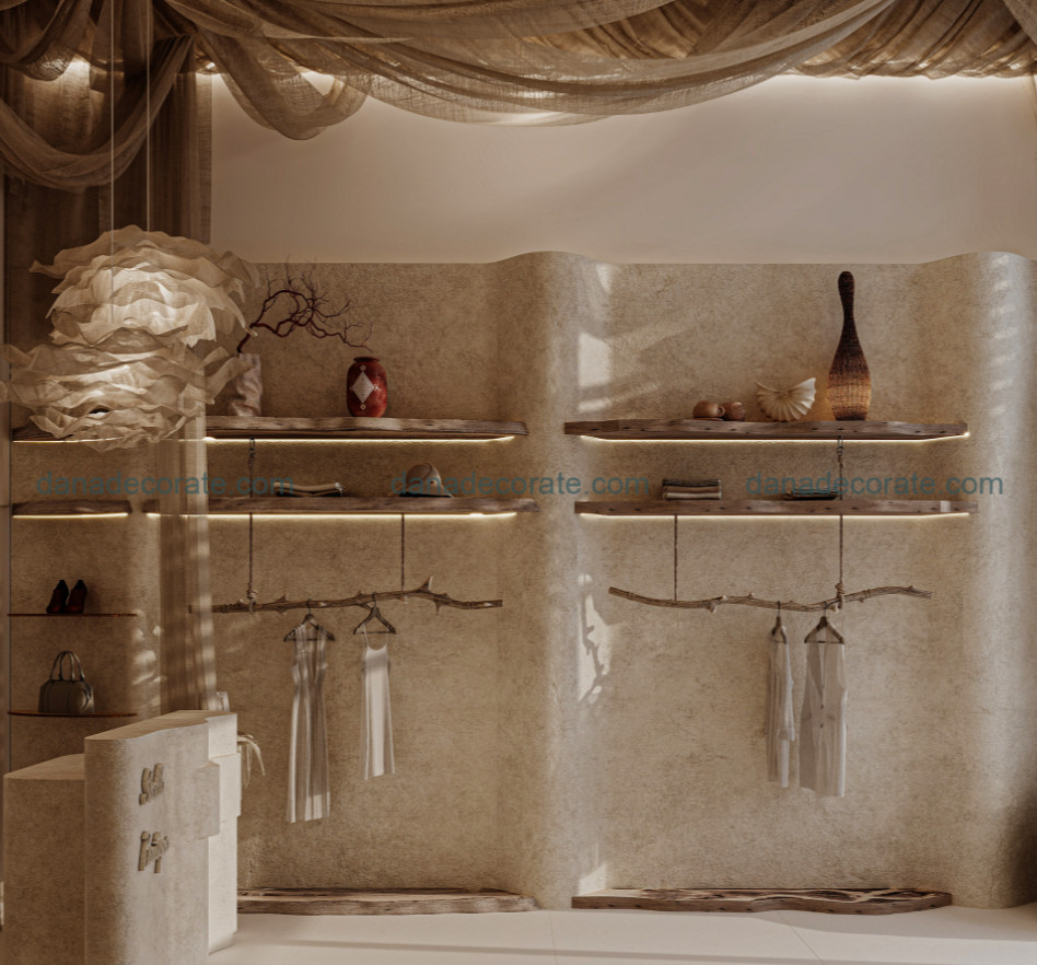 Thiết kế thi công nội thất cửa hàng quần áo nữ trọn gói