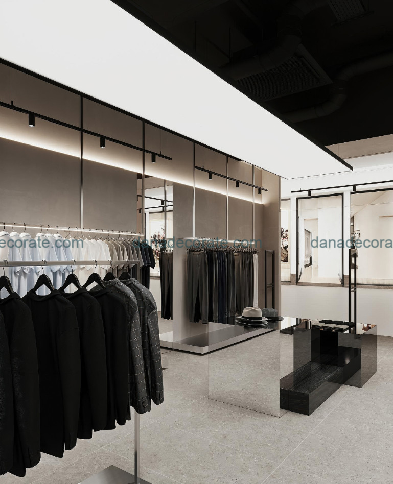 Thiết kế thi công nội thất shop áo vest phong cách hiện đại lịch lãm