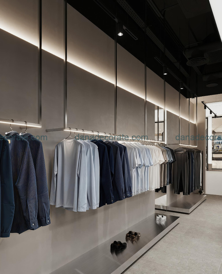 Thiết kế thi công nội thất shop áo vest phong cách hiện đại lịch lãm