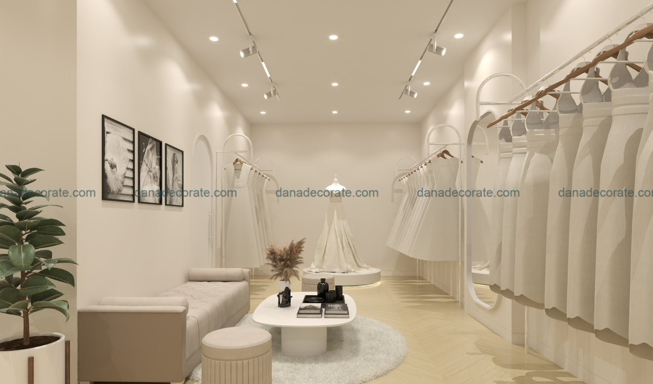 Thiết kế thi công nội thất stuio áo cưới phong cách hiện đại sang trọng