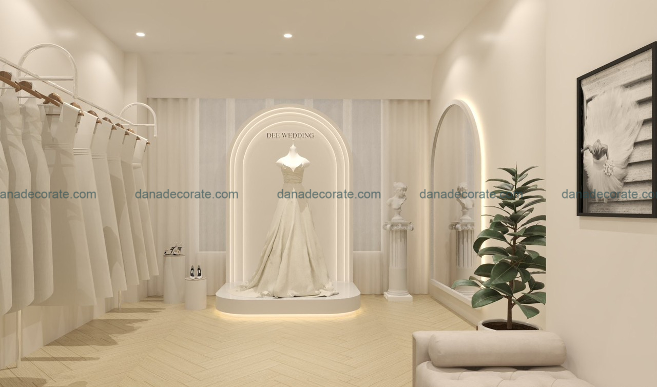 Thiết kế thi công nội thất stuio áo cưới phong cách hiện đại sang trọng