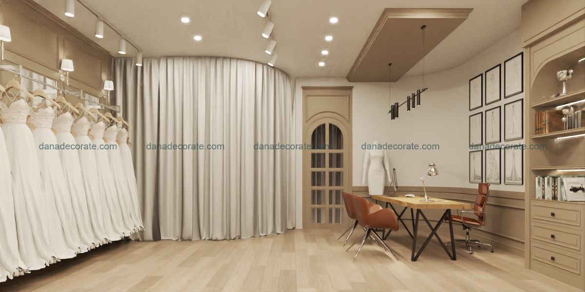 Thiết kế thi công nội thất stuio áo cưới phong cách hiện đại sang trọng