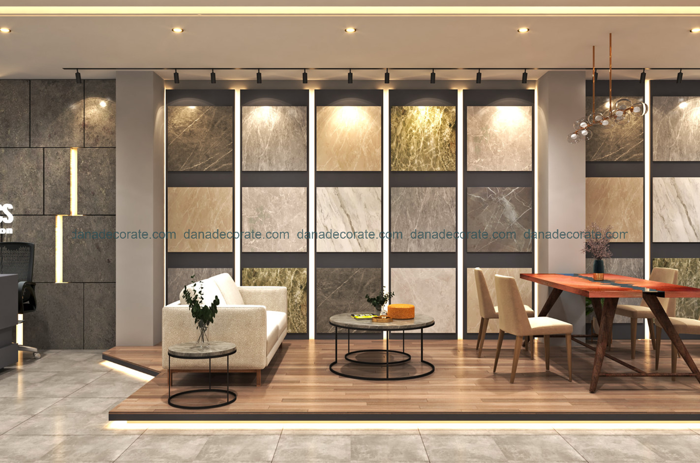 Thiết kế thi công showroom trang thiết bị vật liệu nội thất xây dựng