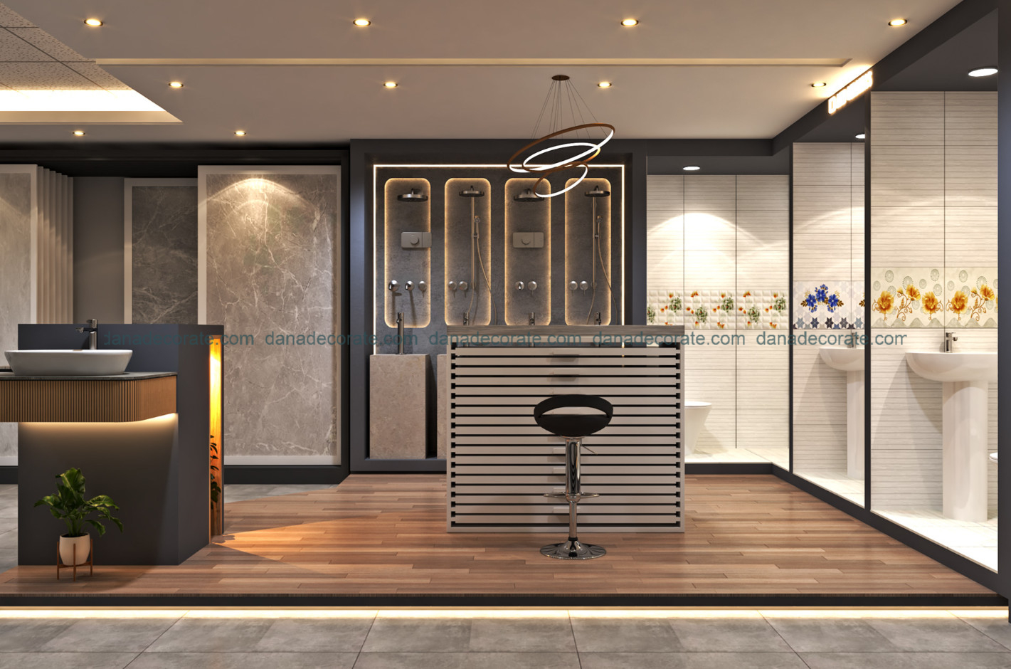 Thiết kế thi công showroom trang thiết bị vật liệu nội thất xây dựng