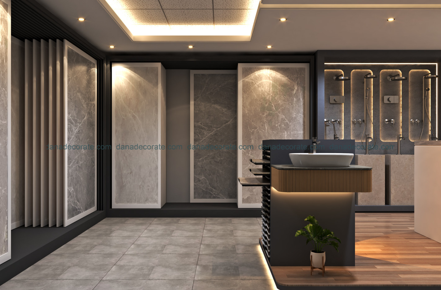 Thiết kế thi công showroom trang thiết bị vật liệu nội thất xây dựng