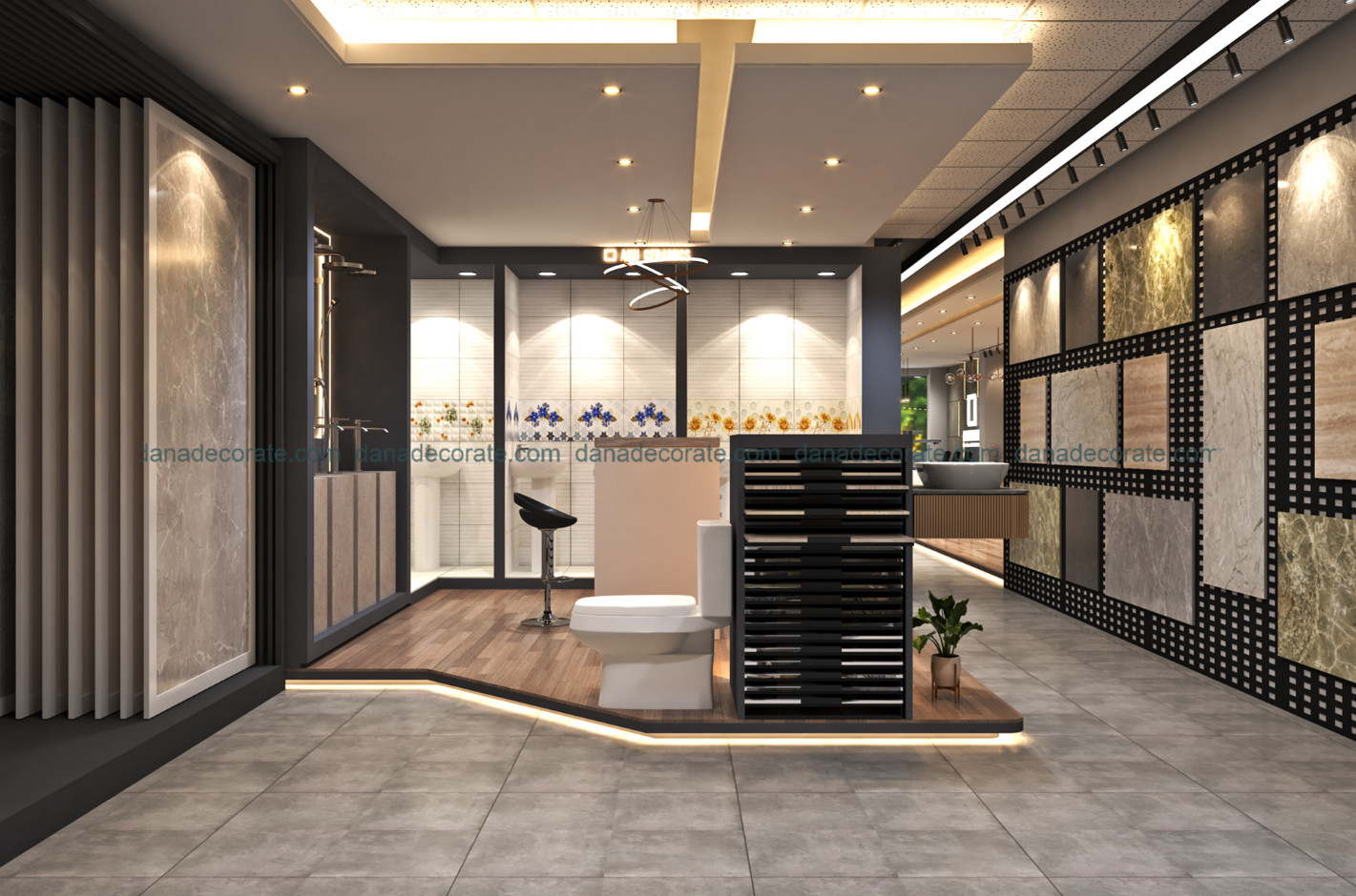 Thiết kế thi công showroom trang thiết bị vật liệu nội thất xây dựng