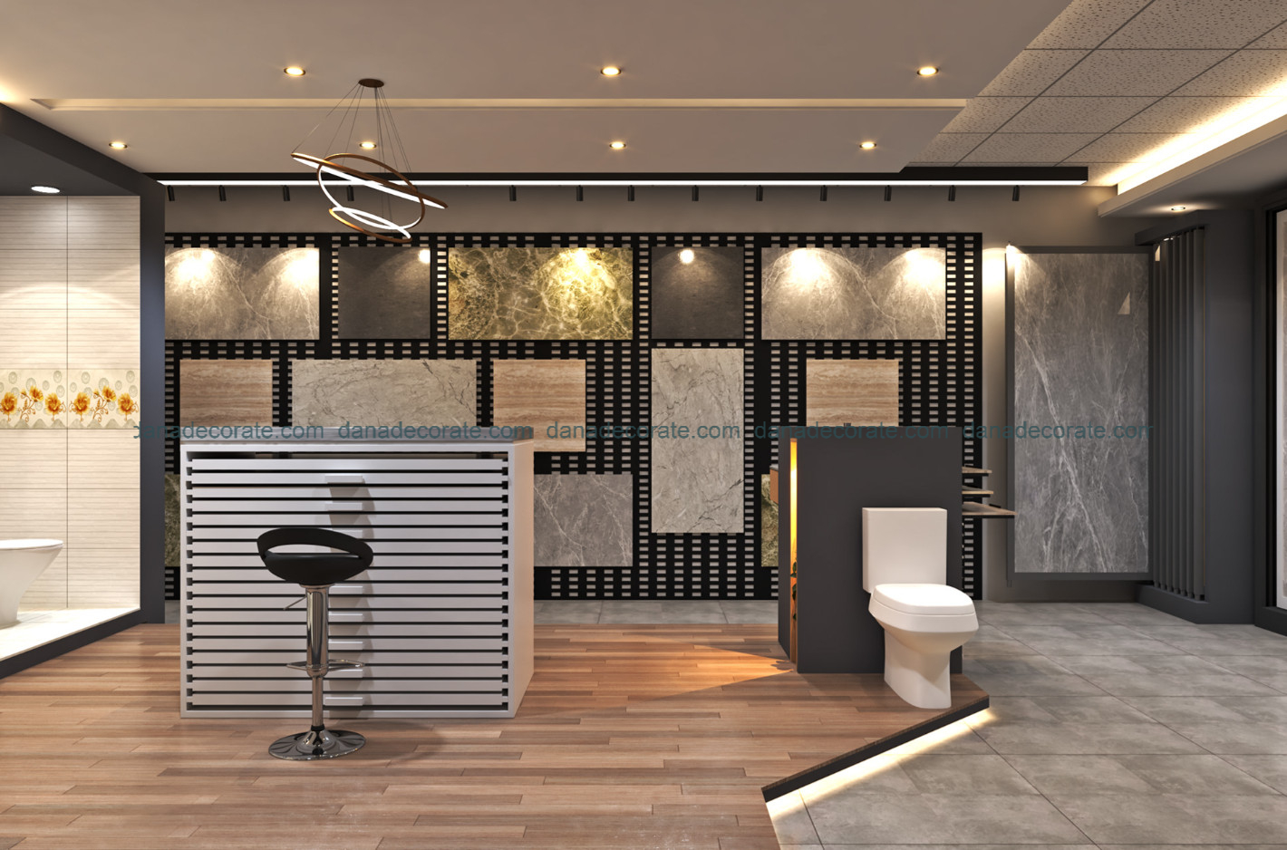 Thiết kế thi công showroom trang thiết bị vật liệu nội thất xây dựng