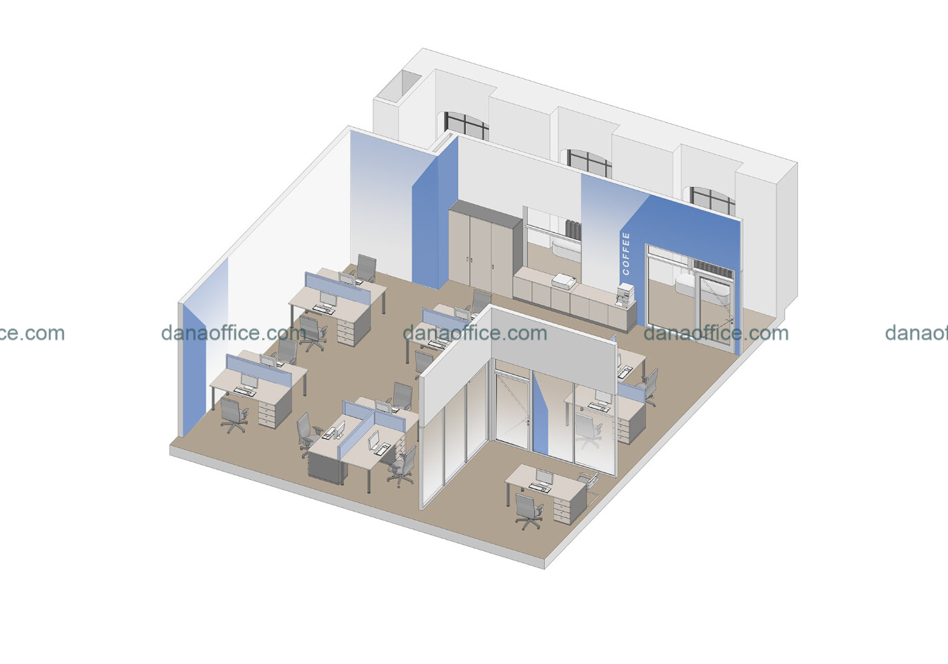 Mặt bằng bố trí không gian nhà văn phòng