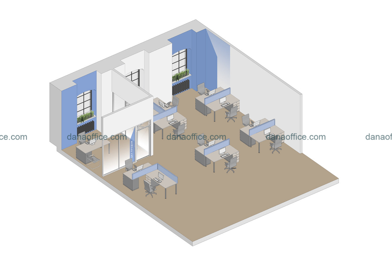 Mặt bằng bố trí nội thất nhà văn phòng