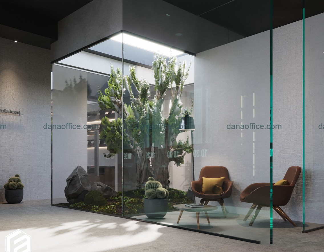 Thiết kế nội thất văn phòng gần gũi với thiên nhiên