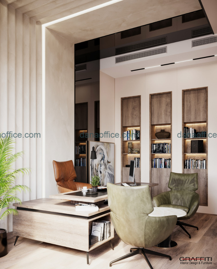 Nội thất sàn gỗ công nghiệp cũng là lựa chọn phổ biến cho phòng làm việc nhỏ