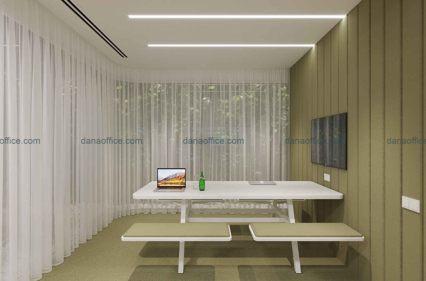 Bố trí rèm kéo để điều chỉnh độ sáng và tăng tính riêng tư