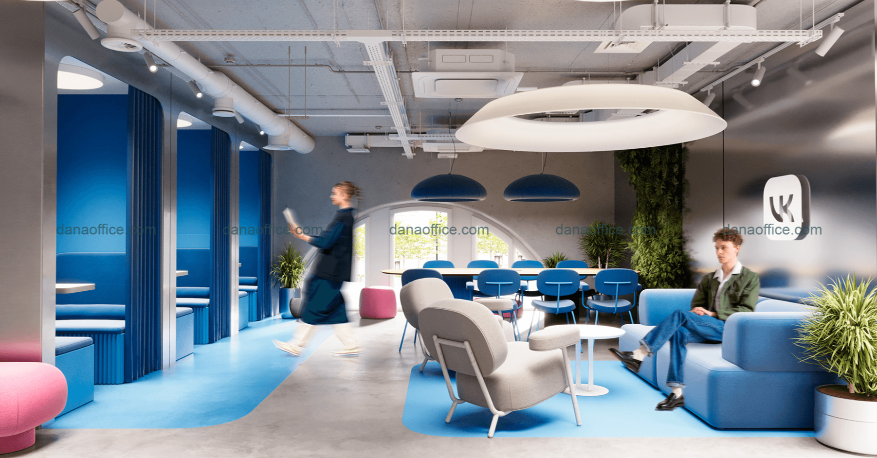 Tuy không gian mở nhưng vẫn có khu vực riêng nhằm đảm bảo sự riêng tư