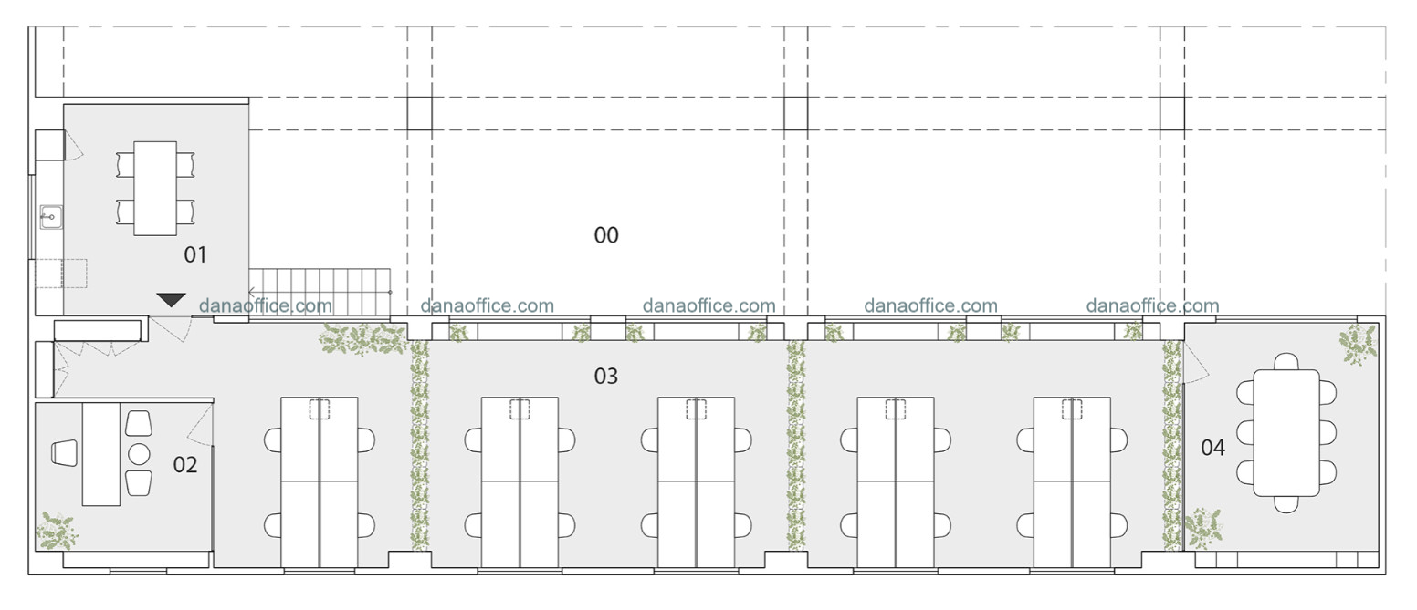 Mặt bằng bố trí không gian văn phòng 120m2