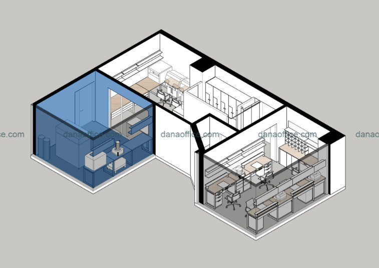 Mặt bằng bố trí không gian văn phòng 10m2 