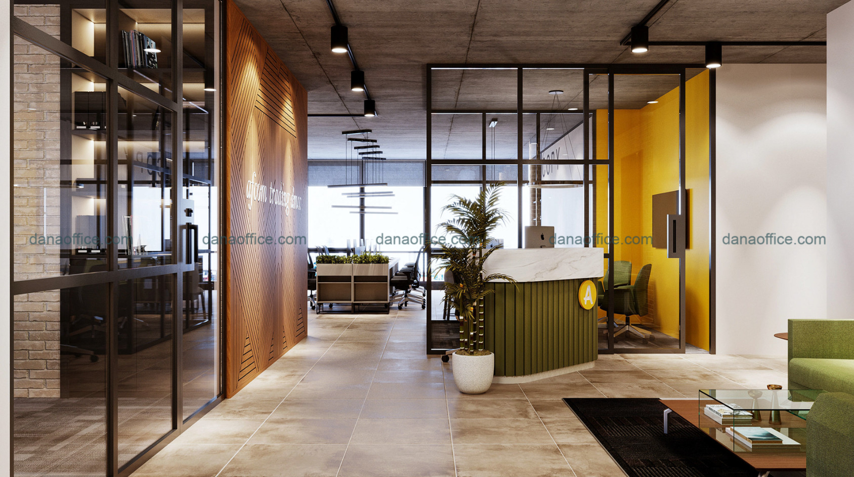 Thiết kế văn phòng 2 tầng sang trọng