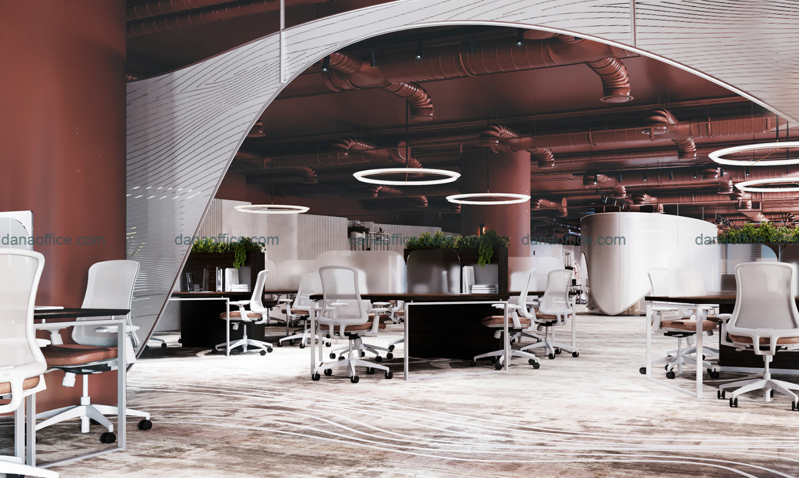 Bố trí không gian văn phòng rộng rãi và khoa học