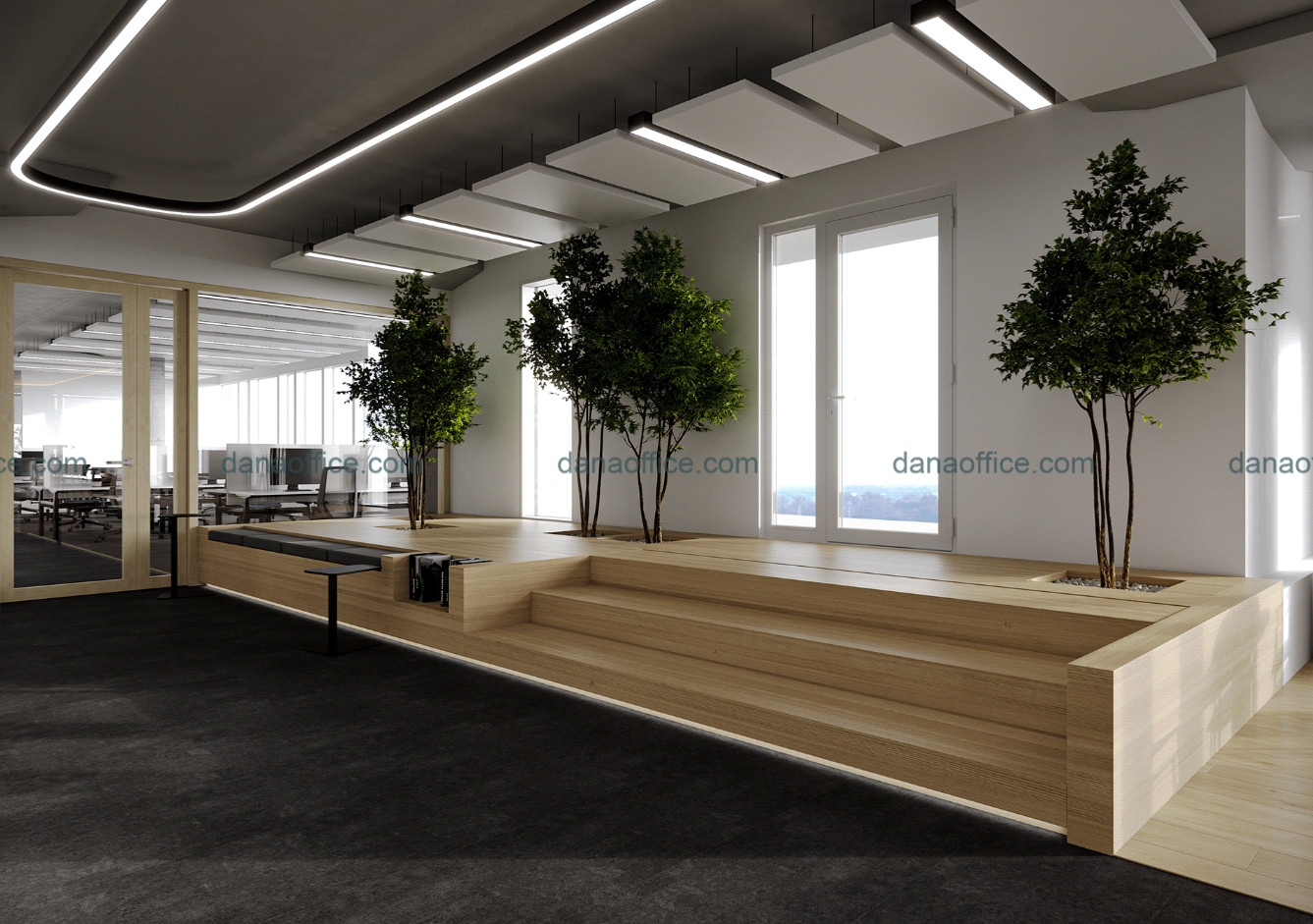 Kết hợp cây xanh trong thiết kế văn phòng