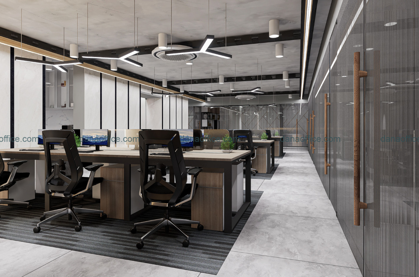 Thiết kế văn phòng 300m2 nổi bật