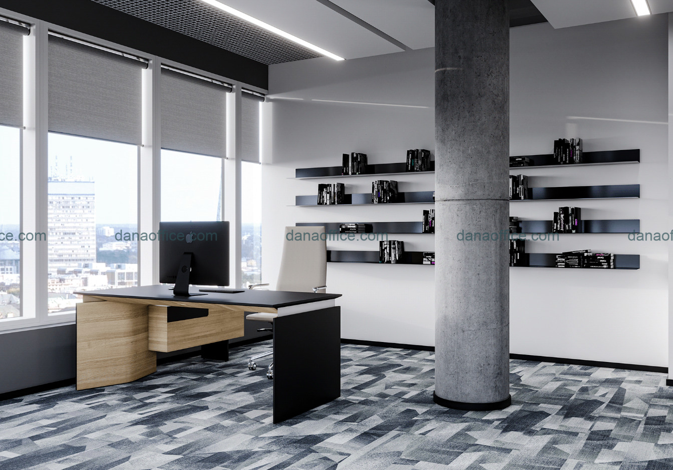 Thiết kế cửa sổ lớn để văn phòng sáng sủa