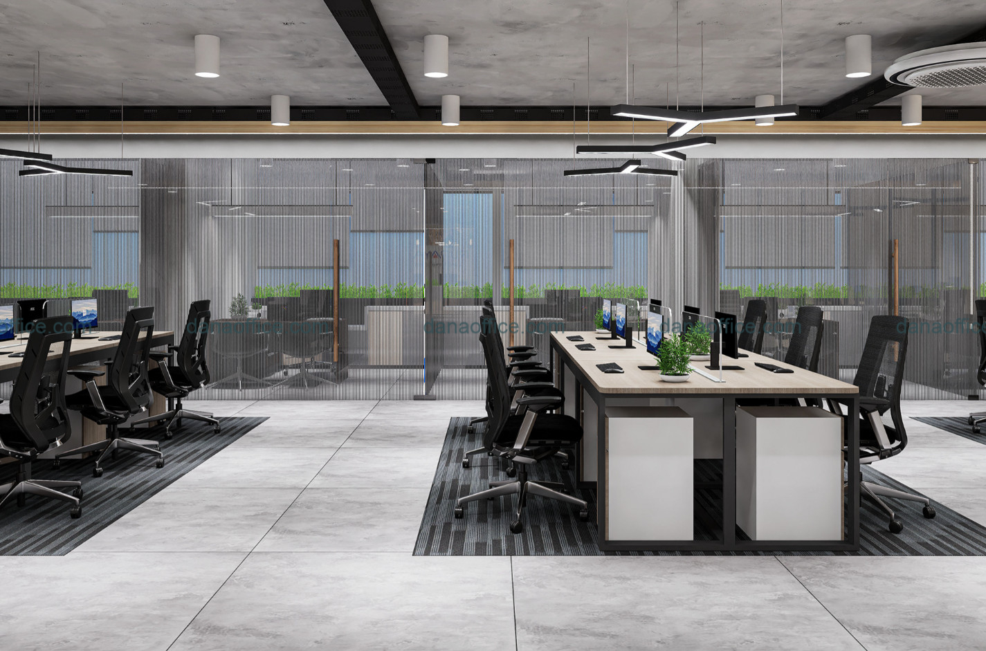 Thiết kế văn phòng 300m2 hiện đại