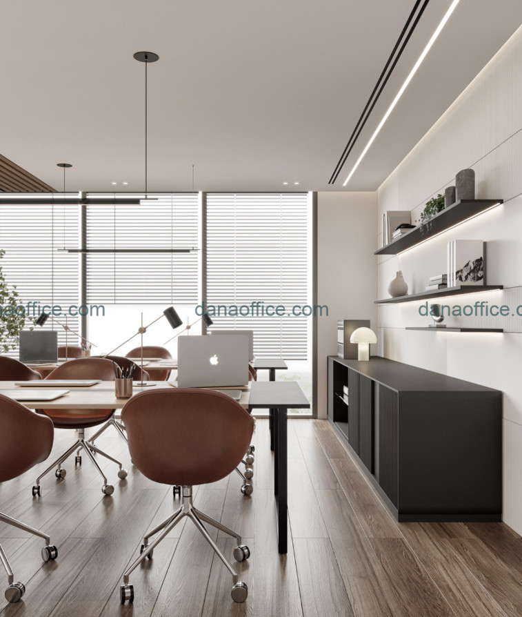 Văn phòng nhỏ nhưng vẫn thông thoáng nhờ ánh sáng tự nhiên