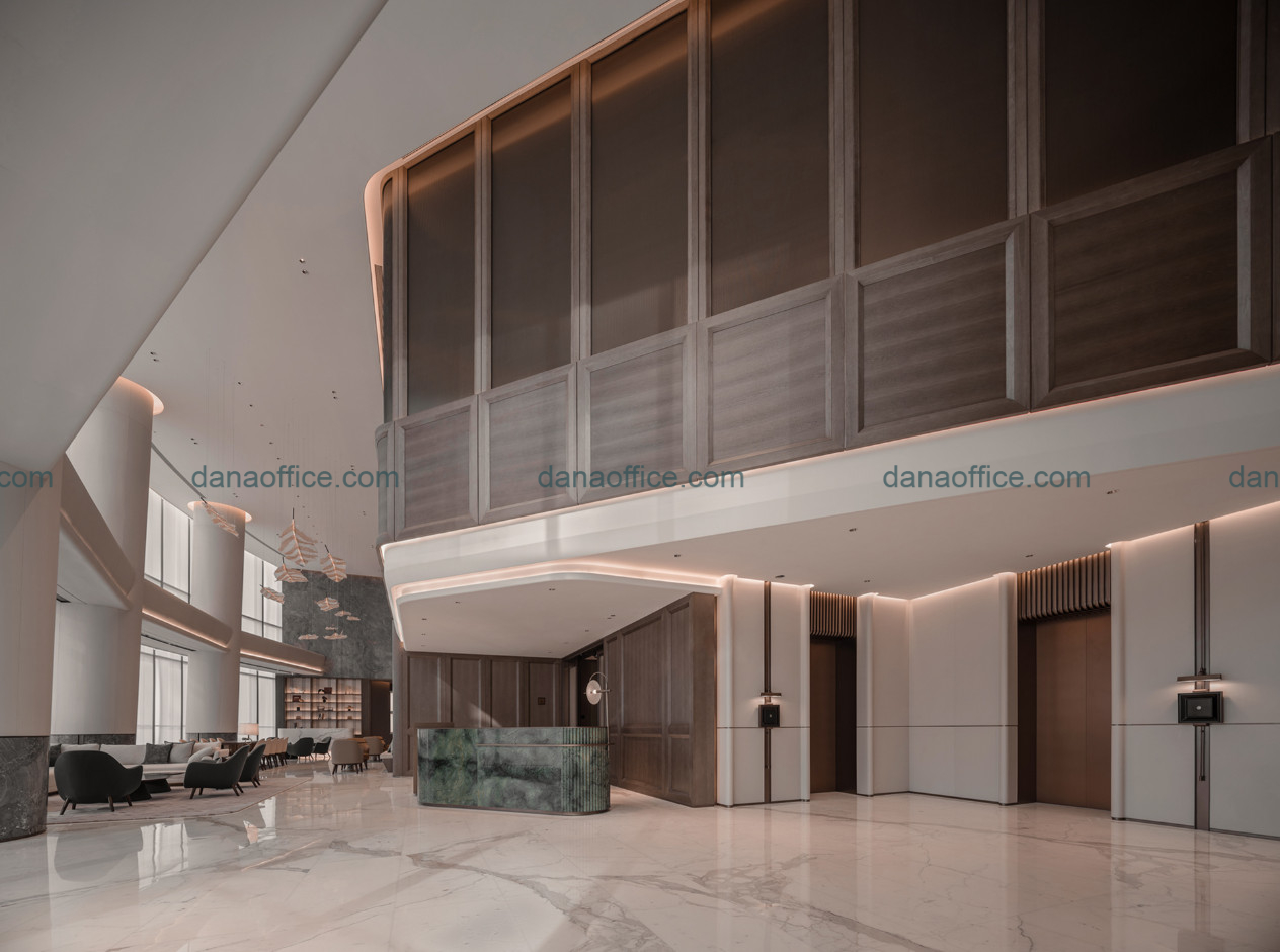 Thiết kế sảnh lễ tân chuyên nghiệp cho văn phòng cao tầng